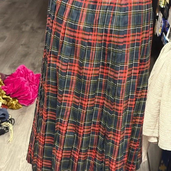 Vintage Haberdashery Christmas Tartan Plaid Pleated Skirt Size 12 - Picture 4 of 6
